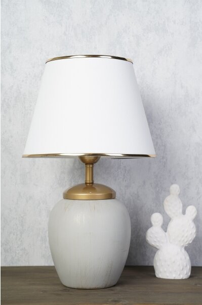 Lampada da tavolo RAMZES 1xE27/40W/230V bianca/grigia