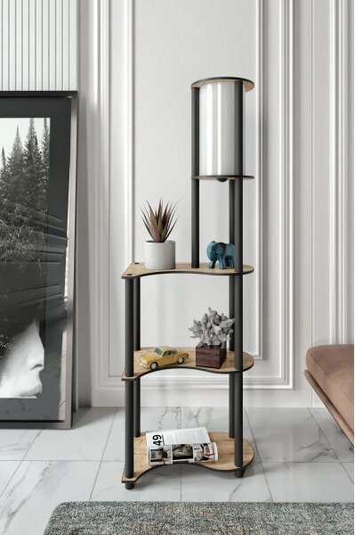 Lampada da terra NOTO con ripiani 1xE27/40W/230V beige/nero