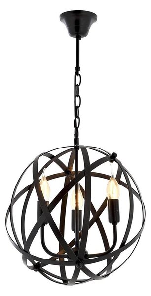 Lampadario a catena IRONBALL 3xE27/40W/230V nero