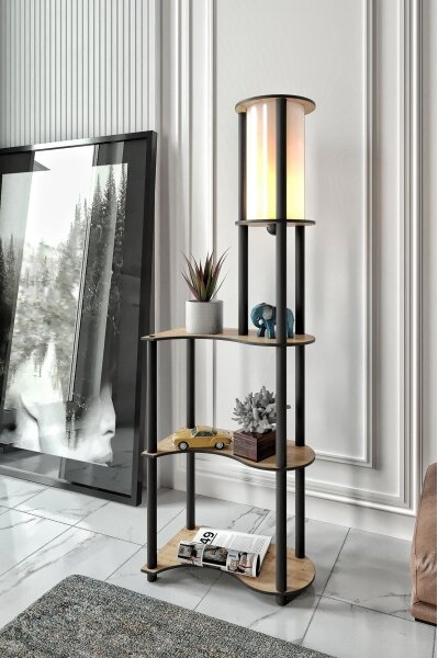 Lampada da terra NOTO con ripiani 1xE27/40W/230V beige/nero