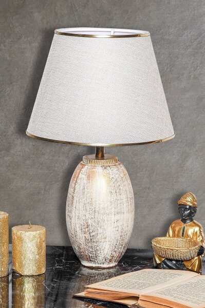 Lampada da tavolo RAMZES 1xE27/40W/230V crema/oro