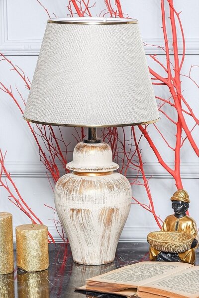 Lampada da tavolo RAMZES 1xE27/40W/230V crema/oro