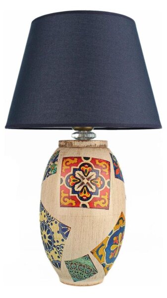 Lampada da tavolo RAMZES 1xE27/40W/230V blu/beige