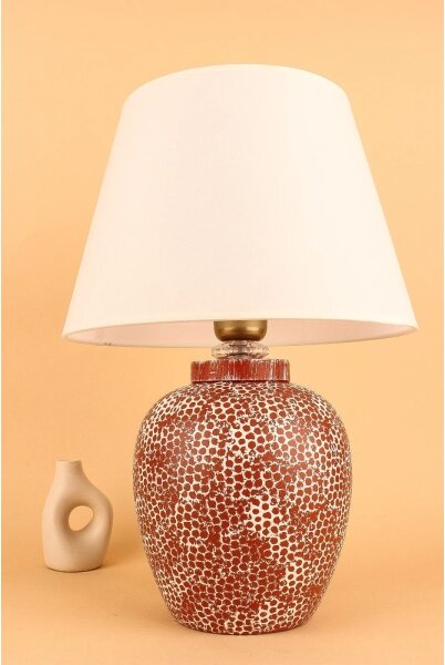 Lampada da tavolo RAMZES 1xE27/40W/230V crema/rosso