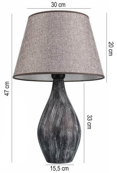Lampada da tavolo RAMZES 1xE27/40W/230V grigia