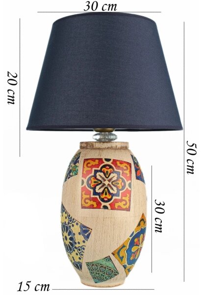 Lampada da tavolo RAMZES 1xE27/40W/230V blu/beige