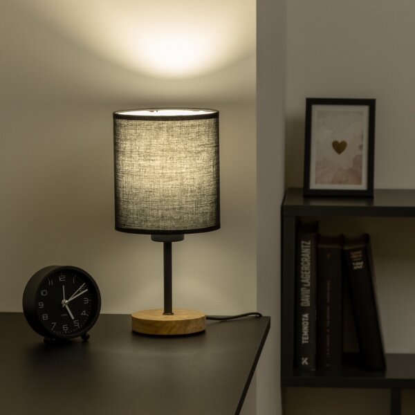 Brilagi - Lampada da tavolo NUBILA WOOD 1xE27/25W/230V quercia/nero