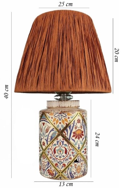 Lampada da tavolo RAMZES 1xE27/40W/230V, paralume in rafia