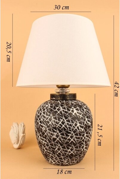 Lampada da tavolo RAMZES 1xE27/40W/230V bianco/nero