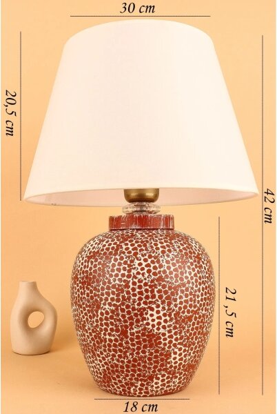 Lampada da tavolo RAMZES 1xE27/40W/230V crema/rosso