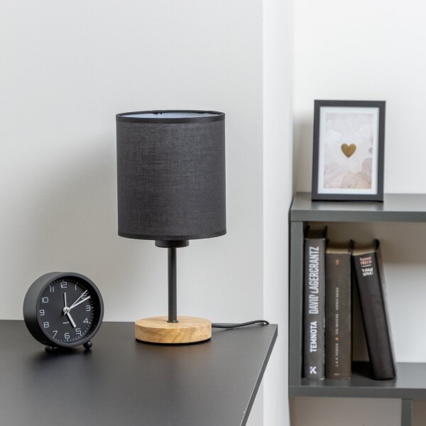 Brilagi - Lampada da tavolo NUBILA WOOD 1xE27/25W/230V quercia/nero