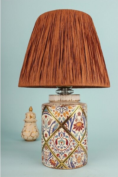 Lampada da tavolo RAMZES 1xE27/40W/230V, paralume in rafia