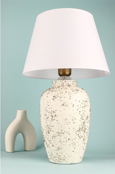 Lampada da tavolo RAMZES 1xE27/40W/230V bianca/crema