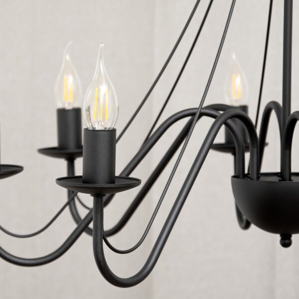 Lampadario a catena MALBO 8xE14/10W/230V nero