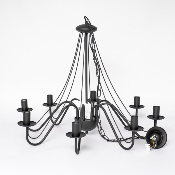 Lampadario a catena MALBO 8xE14/10W/230V nero