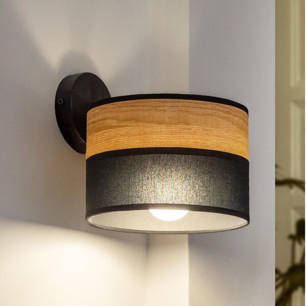 Lampada da parete ALBA 1xE27/15W/230V nero/marrone
