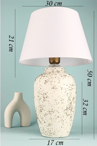 Lampada da tavolo RAMZES 1xE27/40W/230V bianca/crema