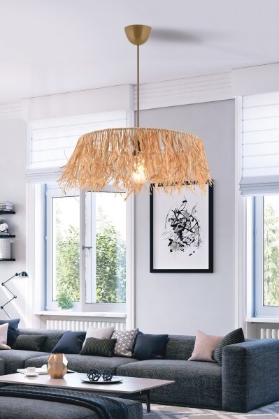Lampadario a sospensione su cavo MARISKA 1xE27/40W/230V in rafia