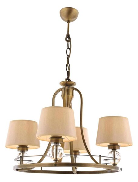 Lampadario a catena NARA 4xE27/40W/230V in ottone
