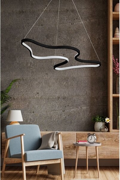 Lampadario LED sospeso con cavo ARTISAN LED/36W/230V 6500K nero