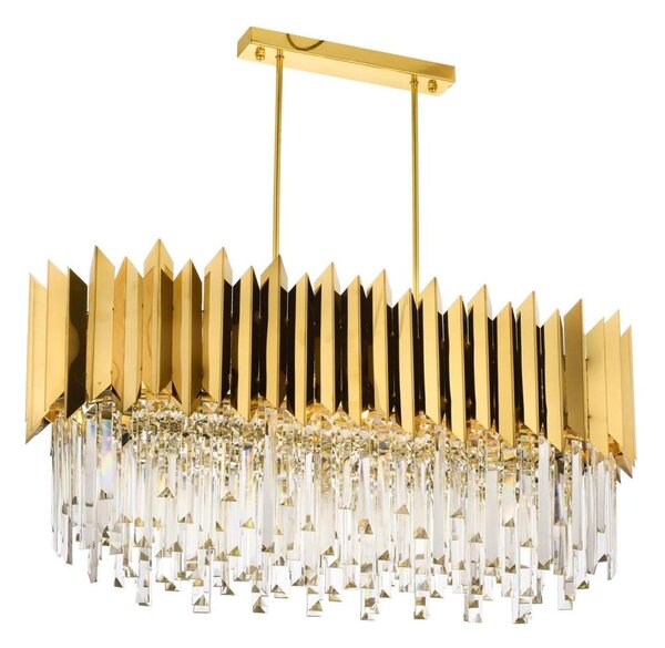 Lampadario a catena CRYSTALLINE 8xE27/40W/230V dorato