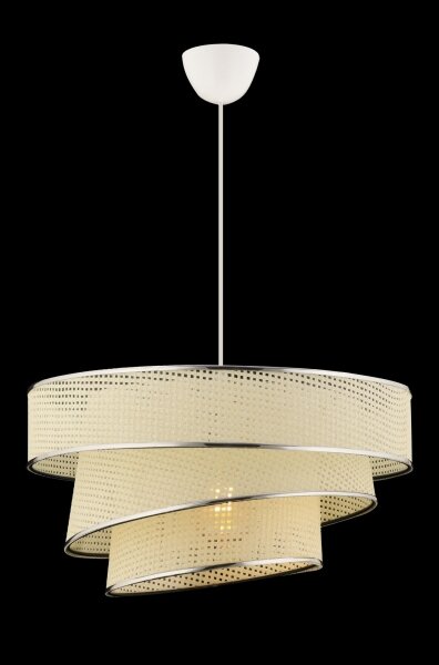 Lampadario a sospensione con cavo COUPER 1xE27/60W/230V bianco/cromo lucido