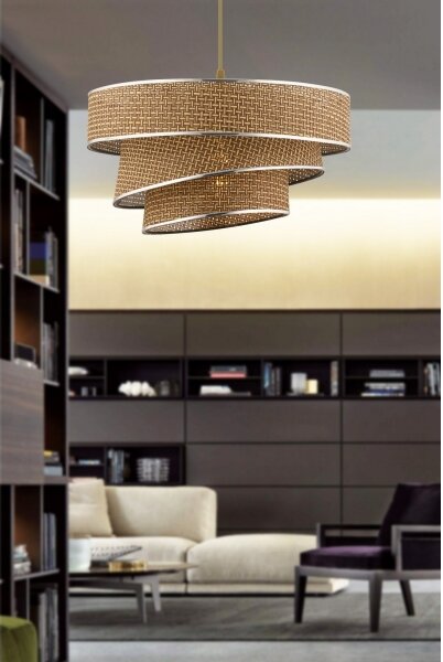Lampadario a sospensione con cavo COUPER 1xE27/60W/230V marrone/cromo lucido