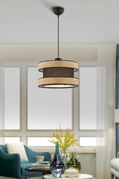 Lampadario a sospensione HALO 1xE27/60W/230V marrone/beige