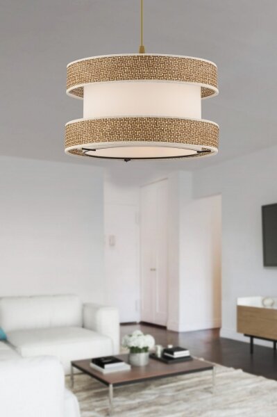 Lampadario con cavo HALO 1xE27/60W/230V crema/beige