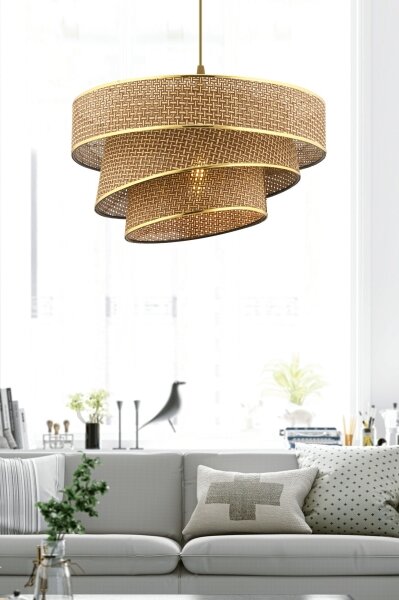 Lampadario a sospensione COUPER 1xE27/60W/230V marrone/oro