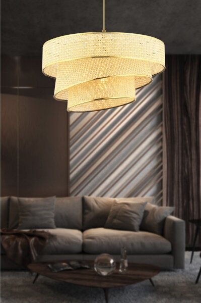 Lampada a sospensione con cavo COUPER 1xE27/60W/230V beige/oro