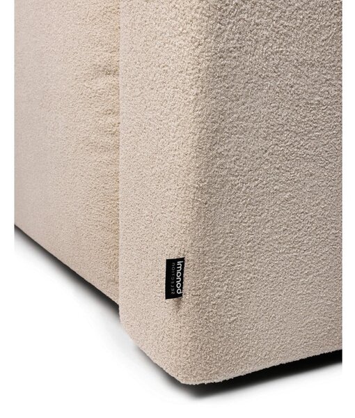 Divano angolare beige allungabile (con penisola a sinistra) con rivestimento in bouclé Quinoa – Bonami Selection