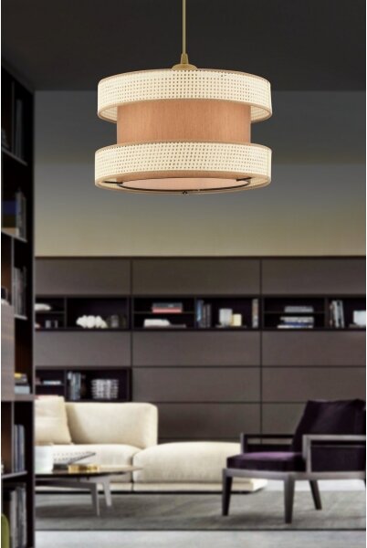 Lampadario a cavo HALO 1xE27/60W/230V marrone/crema