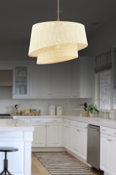 Lampadario a sospensione con cavo BARETTE 1xE27/60W/230V crema
