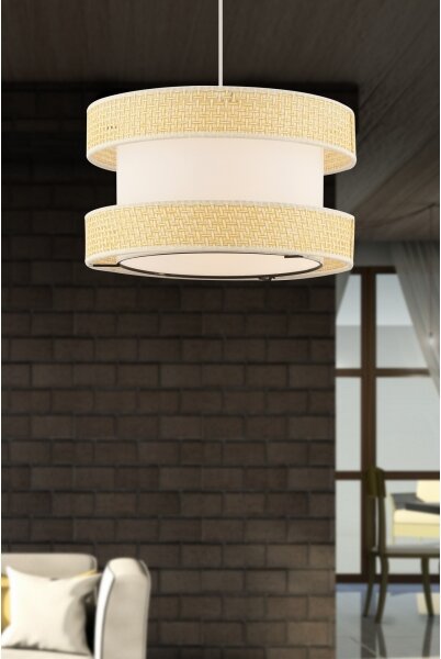Lampadario sospeso con cavo HALO 1xE27/60W/230V crema/beige