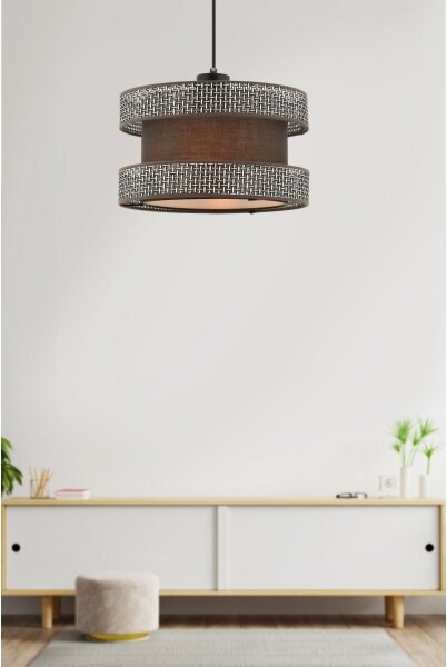 Lampadario a cavo HALO 1xE27/60W/230V marrone/grigio