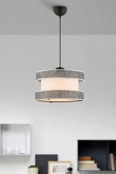 Lampadario a cavo HALO 1xE27/60W/230V crema/grigio