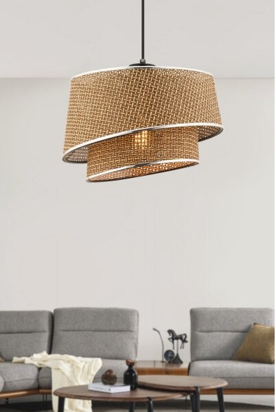 Lampada a sospensione su cavo BARETTE 1xE27/60W/230V marrone/cromo lucido