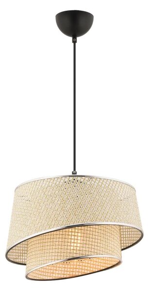 Lampada a sospensione con cavo BARETTE 1xE27/60W/230V crema/cromo lucido