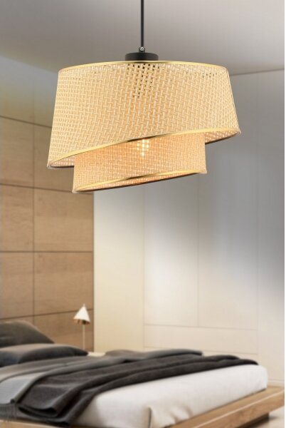 Lampadario sospeso a cavo BARETTE 1xE27/60W/230V marrone/oro