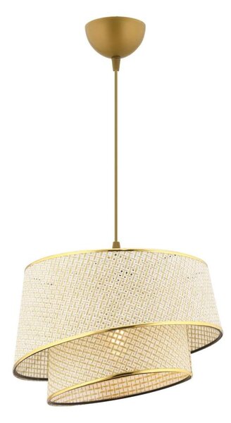Lampadario a sospensione con cavo BARETTE 1xE27/60W/230V crema/oro
