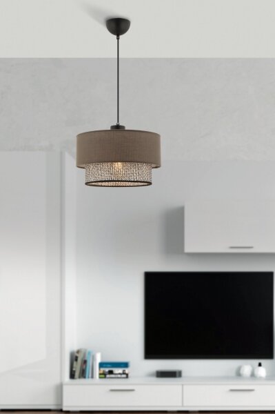 Lampada a sospensione su cavo ECHO 1xE27/60W/230V marrone/grigio