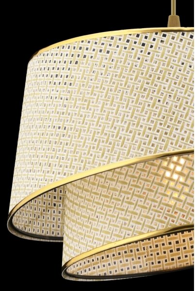 Lampadario a sospensione con cavo BARETTE 1xE27/60W/230V crema/oro