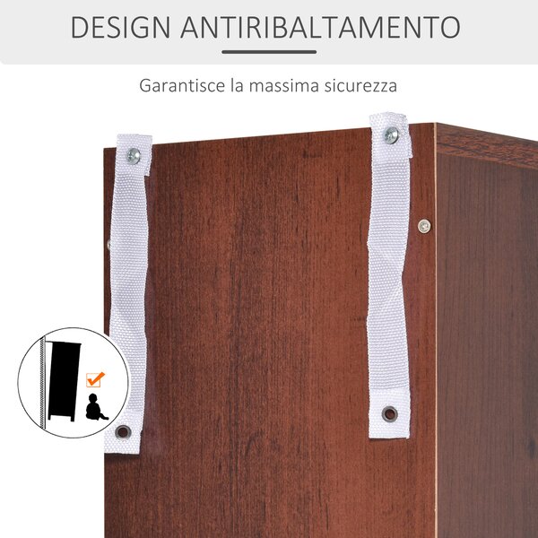 HomCom Mobiletto Colonna Scaffalatura per CD Libreria archiviazione per Dvd da Parete con Mensole in Legno 