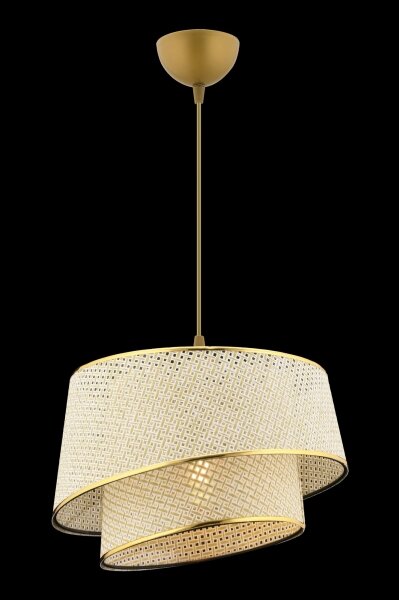 Lampadario a sospensione con cavo BARETTE 1xE27/60W/230V crema/oro