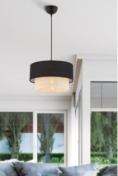 Lampadario a cavo ECHO 1xE27/60W/230V nero/crema