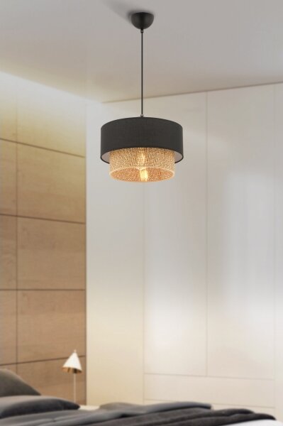 Lampadario a sospensione su cavo ECHO 1xE27/60W/230V nero/marrone