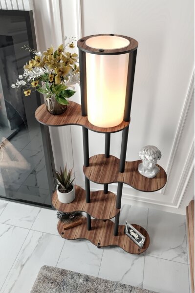 Lampada da terra con ripiani NOTO 1xE27/40W/230V marrone/nero