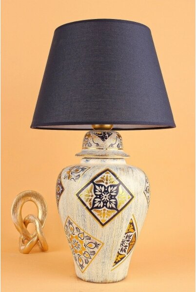 Lampada da tavolo RAMZES 1xE27/40W/230V blu/beige
