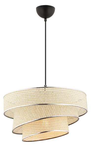 Lampadario a sospensione con cavo COUPER 1xE27/60W/230V crema/cromo lucido